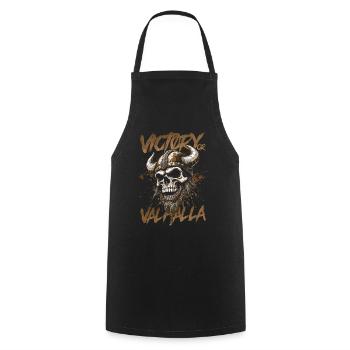 Norse Viking Victory Or Valhalla - Cooking Apron - black - Front - AI Model Male 185 dark (185cm)