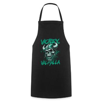 Norse Viking Victory Or Valhalla - Cooking Apron - black - Front - AI Model Male 185 dark (185cm)