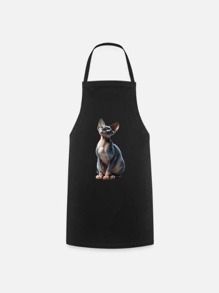Sphynxkatze Sphynx Cat - Kochschürze - Schwarz