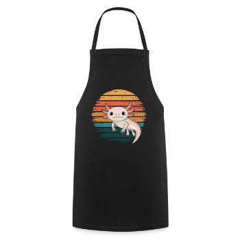 Retro Axolotl Vintage Sunset Axolotl Gifts Kids - Kochschürze - Schwarz - Vorne - AI Model Male 185 dark (185cm)
