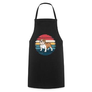 Rétro bouledogue français vintage amoureux des chiens cadeaux - Tablier de cuisine - noir - Devant - AI Model Male 185 dark (185cm)