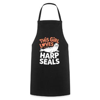Seal Saying Seal Funny Harp Seal Gift - Cooking Apron - black - Front - AI Model Male 185 dark (185cm)