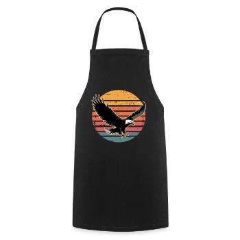 Retro Vintage Eagle Sunset Nature Lover Eagle Bird - Kochschürze - Schwarz - Vorne - AI Model Male 185 dark (185cm)