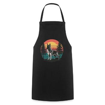 Retro German Shepherd Vintage Dog Lover Gifts Men - Kochschürze - Schwarz - Vorne - AI Model Male 185 dark (185cm)