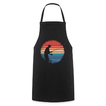 Rétro Vintage Pêche En Plein Air Pêche Amoureux Cadeaux - Tablier de cuisine - noir - Devant - AI Model Male 185 dark (185cm)