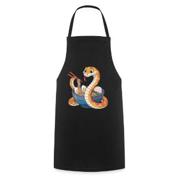 Drôle Ramen Snake Noodle Lover Kawaii Food Gifts - Tablier de cuisine - noir - Devant - AI Model Male 185 dark (185cm)