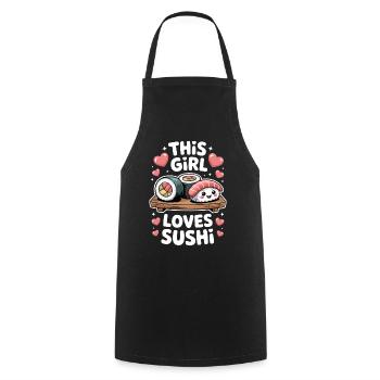 Sushi Japan Girl Lustiges Kawaii Sushi Geschenk - Kochschürze - Schwarz - Vorne - AI Model Male 185 dark (185cm)