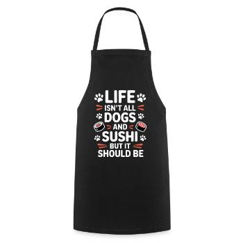 Sushi Dogs Japon Drôle Kawaii Sushi Cadeau - Tablier de cuisine - noir - Devant - AI Model Male 185 dark (185cm)