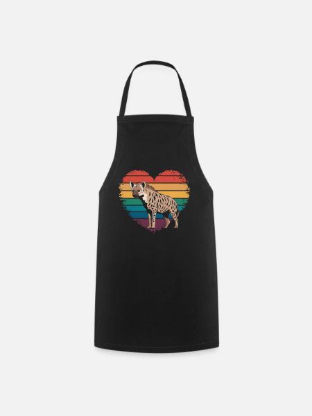 Retro Vintage Hyena Lover Wildlife Nature Gifts - Kochschürze - Schwarz