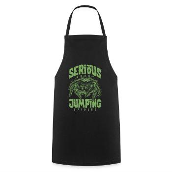 Serious About Jumping Spiders Pet Spider Owner - Cooking Apron - black - Front - AI Model Male 185 dark (185cm)