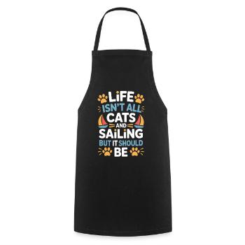 Sailing Saying Cats Sailor Cat Sailing Gift - Cooking Apron - black - Front - AI Model Male 185 dark (185cm)