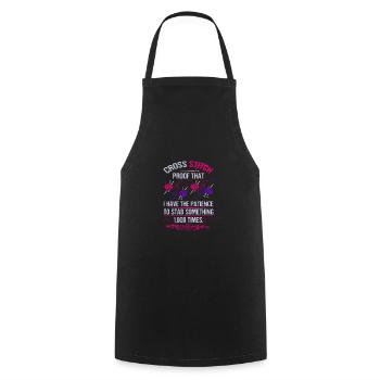 Cross Stitch Prrof I Have Patience to Stab - Cooking Apron - black - Front - AI Model Male 185 dark (185cm)