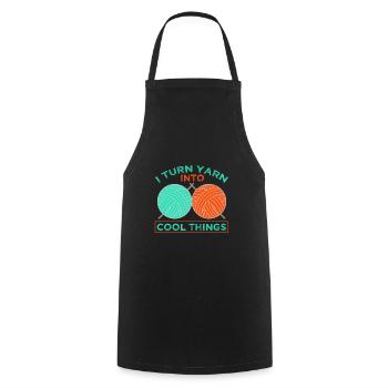 Knitter Gifts Turn Yarn Into Cool Things Knitting - Cooking Apron - black - Front - AI Model Male 185 dark (185cm)