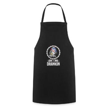 Ben Drankin Funny 4th of July American Flag - Cooking Apron - black - Front - AI Model Male 185 dark (185cm)