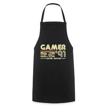 Gamer - Tablier de cuisine - noir - Devant - AI Model Male 185 dark (185cm)