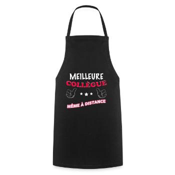 Meilleure Collègue Cadeau Humour Amie - Tablier de cuisine - noir - Devant - AI Model Male 185 dark (185cm)