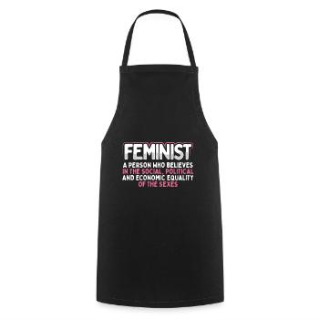 Féministe Social Politique Economique Égalité de - Tablier de cuisine - noir - Devant - AI Model Male 185 dark (185cm)