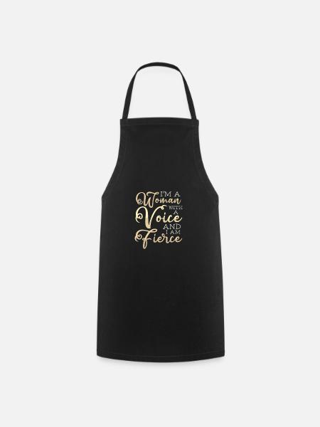Femme féministe avec une voix Cadeaux féministes féroces - Tablier de cuisine - noir