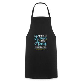 Le christianisme connaît les plans que j’ai pour toi Jérémie - Tablier de cuisine - noir - Devant - AI Model Male 185 dark (185cm)