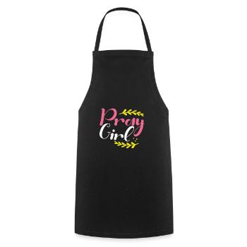 Christianity Pray Girl Inspirational Christian - Cooking Apron - black - Front - AI Model Male 185 dark (185cm)