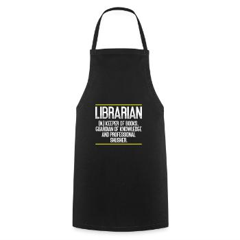 Bibliothécaire Gardien des Dons des Livres Gardien de - Tablier de cuisine - noir - Devant - AI Model Male 185 dark (185cm)