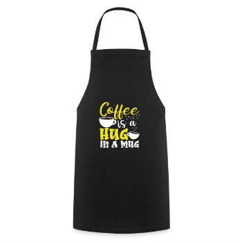 Coffee Drinker Gft Coffee is Hug in a Mug Coffee - Cooking Apron - black - Front - AI Model Male 185 dark (185cm)