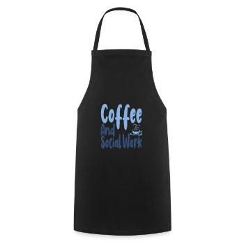 Coffee Drinking Social Worker Gift Coffee and - Cooking Apron - black - Front - AI Model Male 185 dark (185cm)