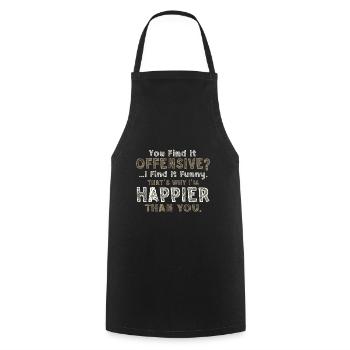 Sarcastique tu trouves ça offensant je trouve ça drôle - Tablier de cuisine - noir - Devant - AI Model Male 185 dark (185cm)