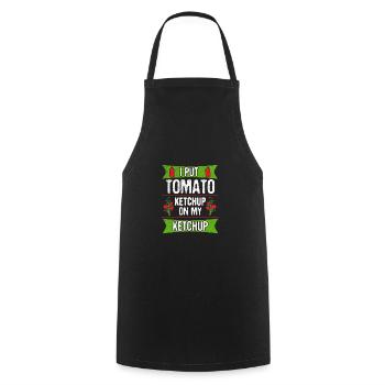 Ketchup Lover Gift Put Tomato Ketchup on Ketchup - Cooking Apron - black - Front - AI Model Male 185 dark (185cm)