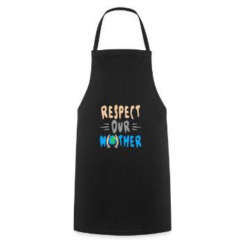 Environnementaliste Respectez notre Mère Terre Climat - Tablier de cuisine - noir - Devant - AI Model Male 185 dark (185cm)