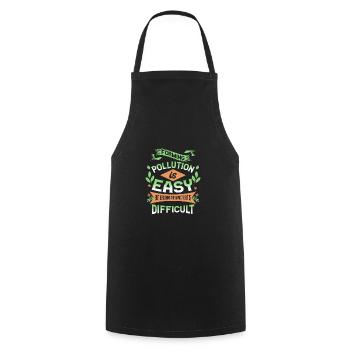 Forming Pollution is Easy Resolving Impact is - Cooking Apron - black - Front - AI Model Male 185 dark (185cm)