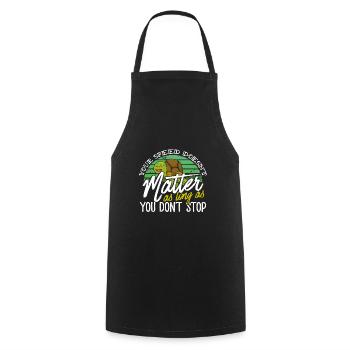 Cute Turtle Speed Doesn't Matter Don't Stop - Cooking Apron - black - Front - AI Model Male 185 dark (185cm)