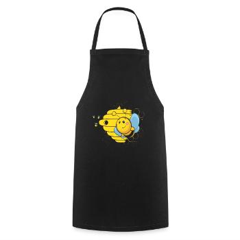 Cute Honeybee and Beehive Beekeeper Gift - Cooking Apron - black - Front - AI Model Male 185 dark (185cm)