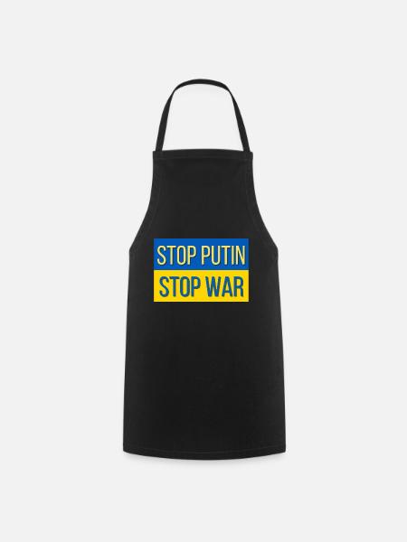 Stop Putin stop war - Kochschürze - Schwarz