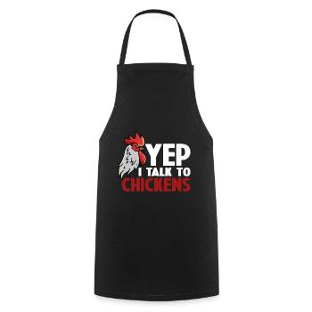 Funny Chicken For Men Women Crazy Chicken Farmer - Cooking Apron - black - Front - AI Model Male 185 dark (185cm)