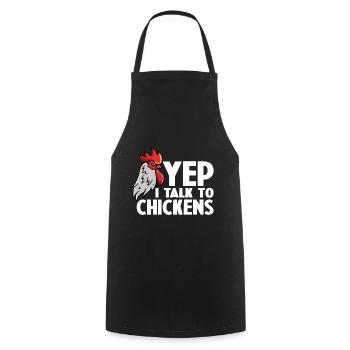 Funny Chicken For Men Women Crazy Chicken Farmer - Cooking Apron - black - Front - AI Model Male 185 dark (185cm)