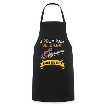Bois Idée Cadeau Bucheron Humour - Tablier de cuisine - noir - Devant - AI Model Male 185 dark (185cm)
