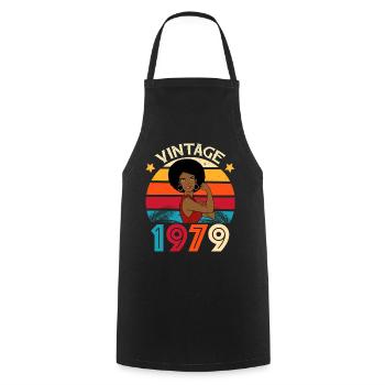 Vintage 1979 Geburtstag Starke Frau - Kochschürze - Schwarz - Vorne - AI Model Male 185 dark (185cm)