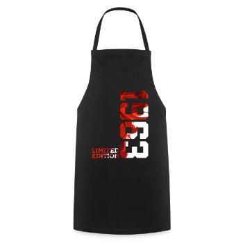 63RD BIRTHDAY 63 YEARS LIMITED EDITION 1963 - Cooking Apron - black - Front - AI Model Male 185 dark (185cm)