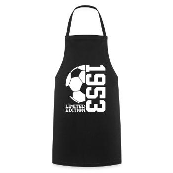 LIMITED EDITION 1953 FOOTBALL 73RD BIRTHDAY - Cooking Apron - black - Front - AI Model Male 185 dark (185cm)