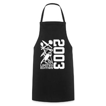 LIMITED EDITION 2003 COOKING 23RD BIRTHDAY CHEF - Cooking Apron - black - Front - AI Model Male 185 dark (185cm)