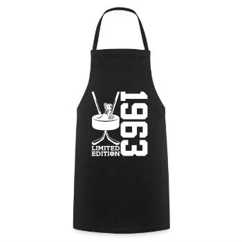 LIMITED EDITION 1963 EISHOCKEY 63. GEBURTSTAG - Cooking Apron - black - Front - AI Model Male 185 dark (185cm)