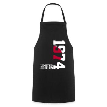 LIMITED EDITION 1974 JAPAN 52ND BIRTHDAY - Cooking Apron - black - Front - AI Model Male 185 dark (185cm)