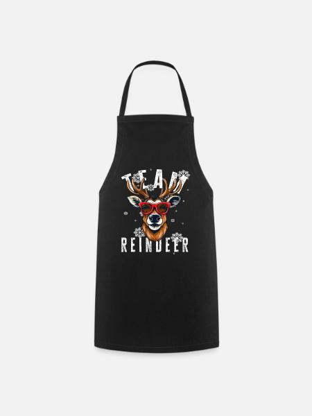 Weihnachtsmotiv Rentier Xmas Team Rentier - Kochschürze - Schwarz
