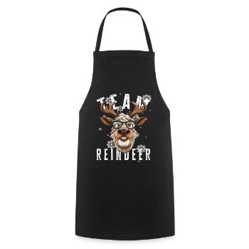 Christmas Motif Reindeer Xmas Team Reindeer - Cooking Apron - black - Front - AI Model Male 185 dark (185cm)