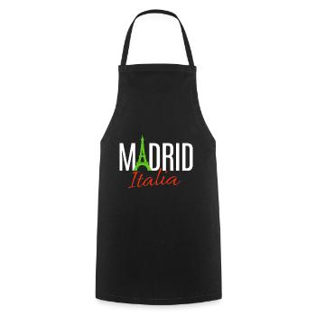 Egal ob Madrid oder Paris, Hauptsache Italien - Kochschürze - Schwarz - Vorne - AI Model Male 185 dark (185cm)