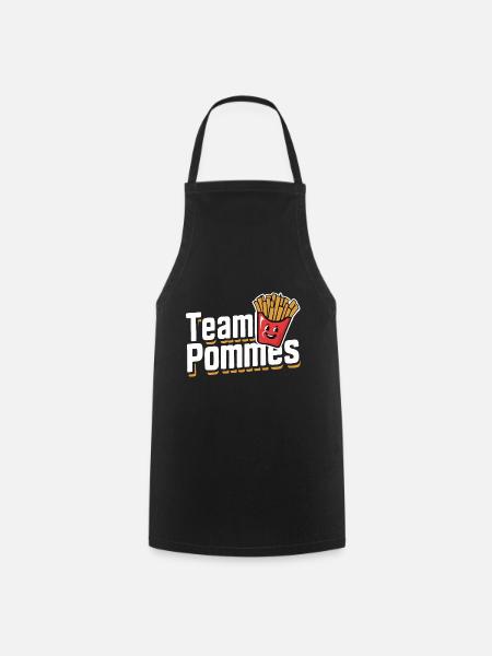 Pommes Frites Fritten Fast Food - Kochschürze - Schwarz