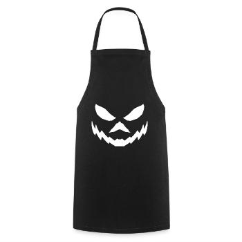 Halloween Pumpkin Smile Costume - Cooking Apron - black - Front - AI Model Male 185 dark (185cm)