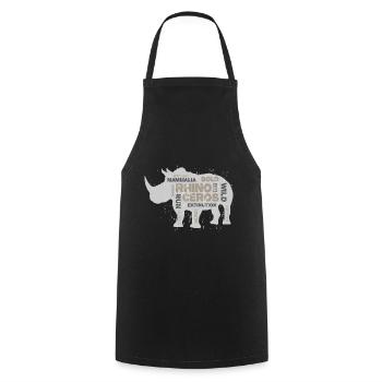 Sauvez le rhinocéros - Tablier de cuisine - noir - Devant - AI Model Male 185 dark (185cm)