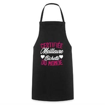 Certifiée meilleure bichette du monde - Tablier de cuisine - noir - Devant - AI Model Male 185 dark (185cm)